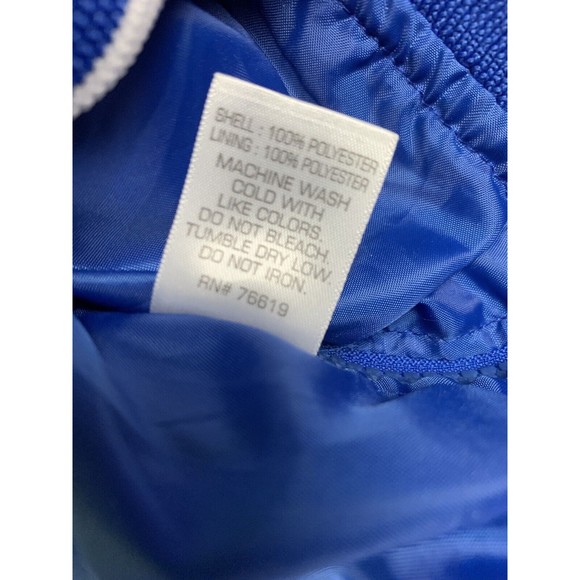 Badger Sport Pullover Windbreaker Lined Jacket Sz M Blue White Rugby Golf - Picture 10 of 10